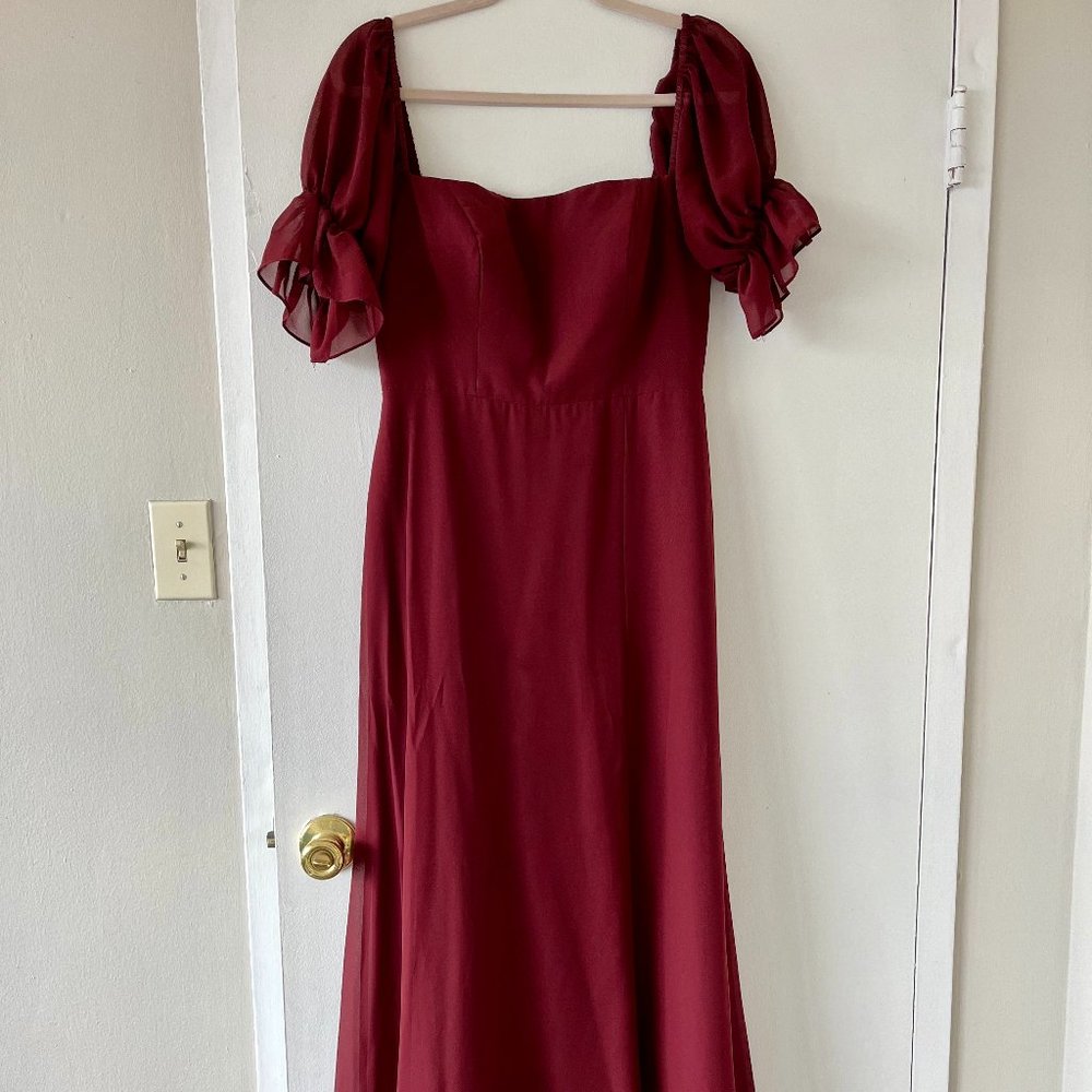Revelry Maeve Chiffon Dress CABERNET